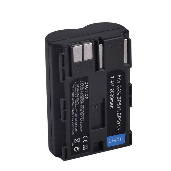 

Аккумулятор для фотоаппаратов CANON 300D, 10D, 20D, 30D, 40D, 50D, 5D - BP-511a (аналог) - 2000 ma