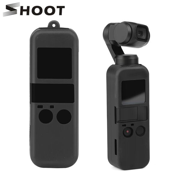 

Силиконовый чехол для DJI Osmo Pocket с страховочным ремешком - черный (код XT-534)
