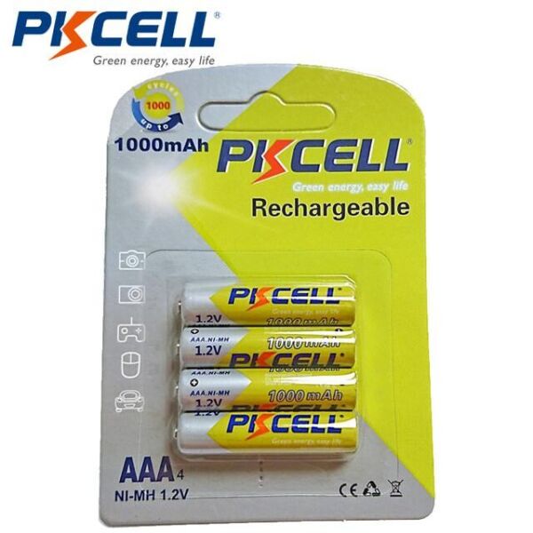 

Аккумуляторы AAA - PkCell ak1000 mAh (4 шт в блистере)
