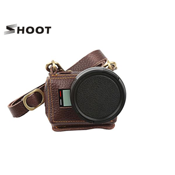 

Кожаный футляр, чехол Shoot для камер GoPro Hero 5, 6, 7 (код XTGP391) - коричневый