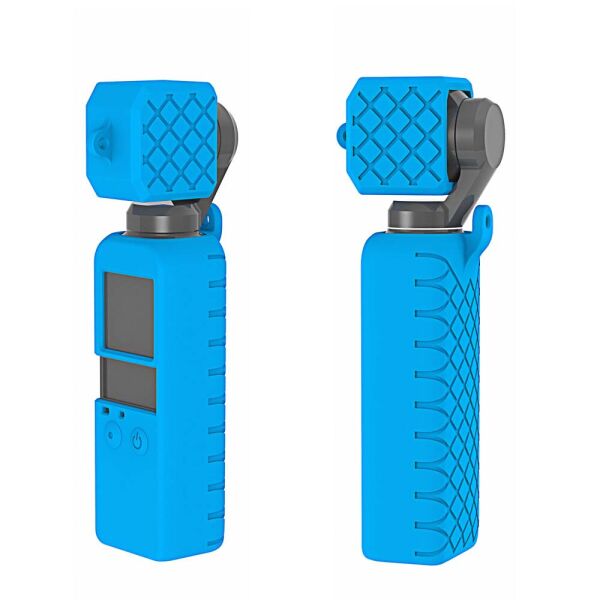 

Силиконовый чехол для камеры и колпачок-крышка для DJI Osmo Pocket - голубой (код XT-533)
