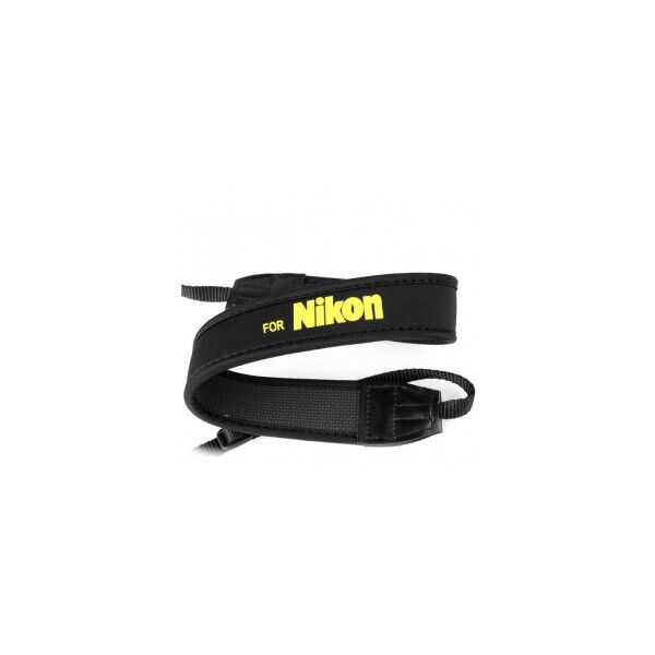 

Плечевой шейный ремень для фотоаппаратов NIKON (неопрен) - желтая надпись