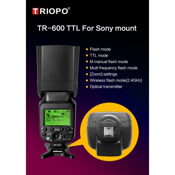 

Вспышка для фотоаппаратов SONY - TRIOPO Speedlite TR-600 с TTL режимом