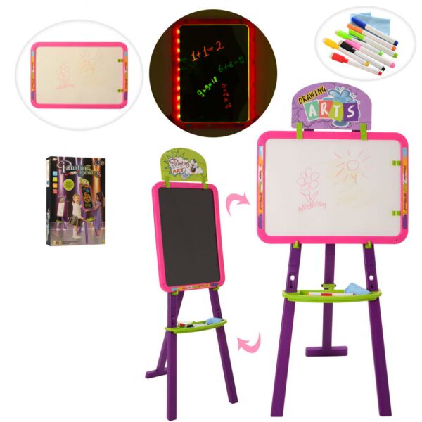 

Детский двухсторонний мольберт Ysi Ma Toys YM823-4, 3 в 1 фиолетовый