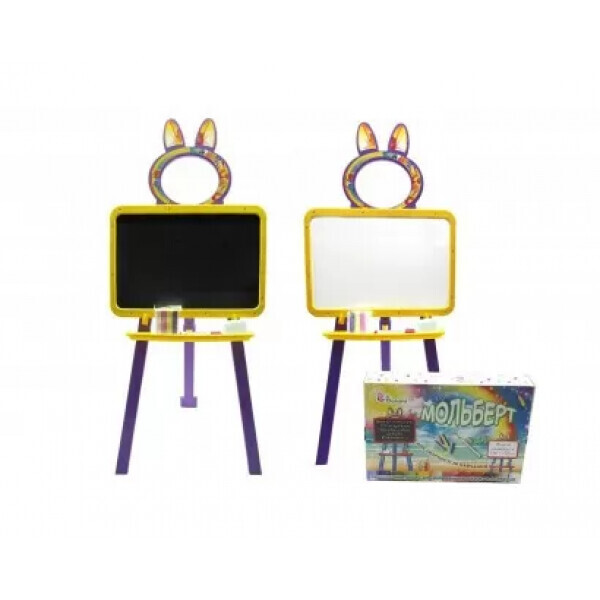

Детская доска для рисования магнитная Doloni Toys 013777/4 желто-фиолетовая