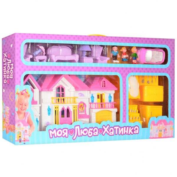 

Игрушечный домик для кукол с мебелью Bambi WD-922 желтый