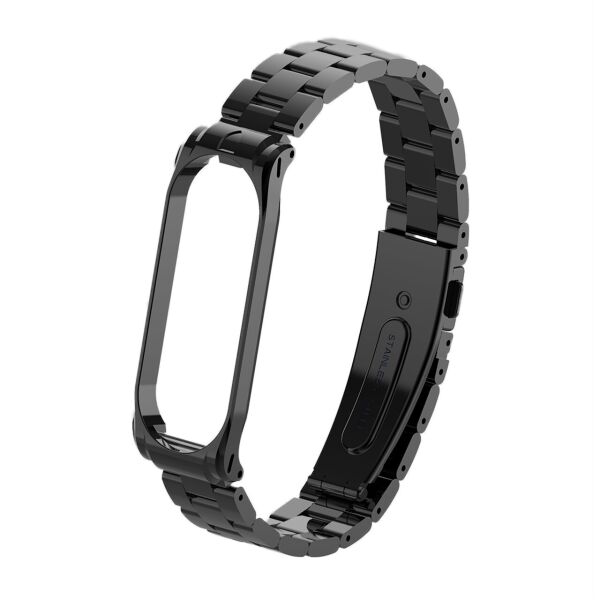 

Металлический ремешок к браслету Mi Band 3 / 4 крупные звенья Black