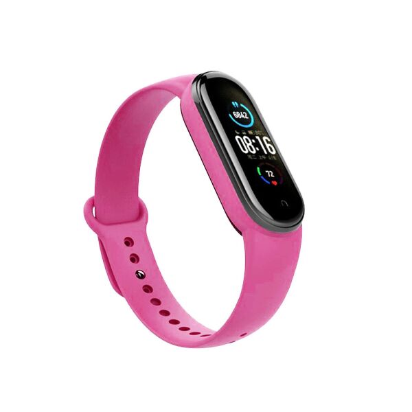 

Mi band 5 / 6 ремешок браслет силиконовый Bright-pink