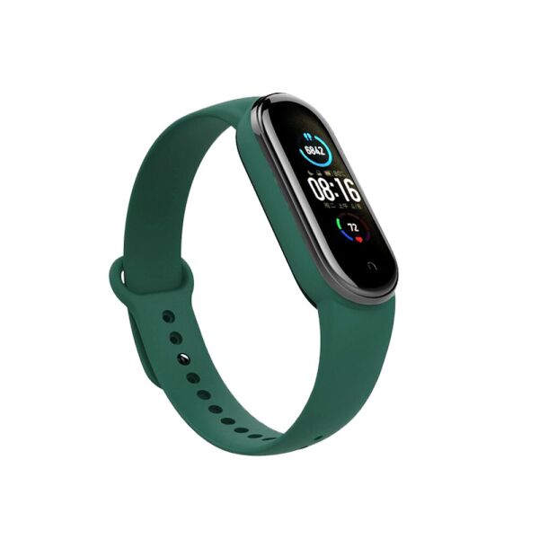 

Mi band 5 / 6 ремешок браслет силиконовый Dark-green