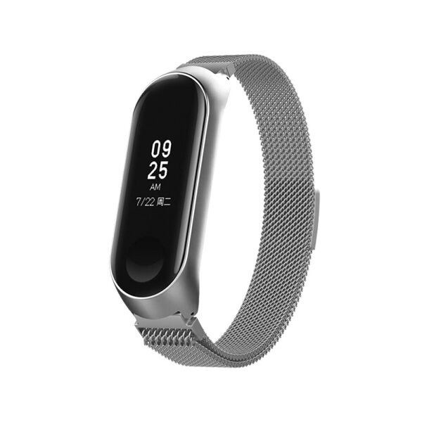 

Mi band 5 / 6 ремешок металлический миланская петля Silver
