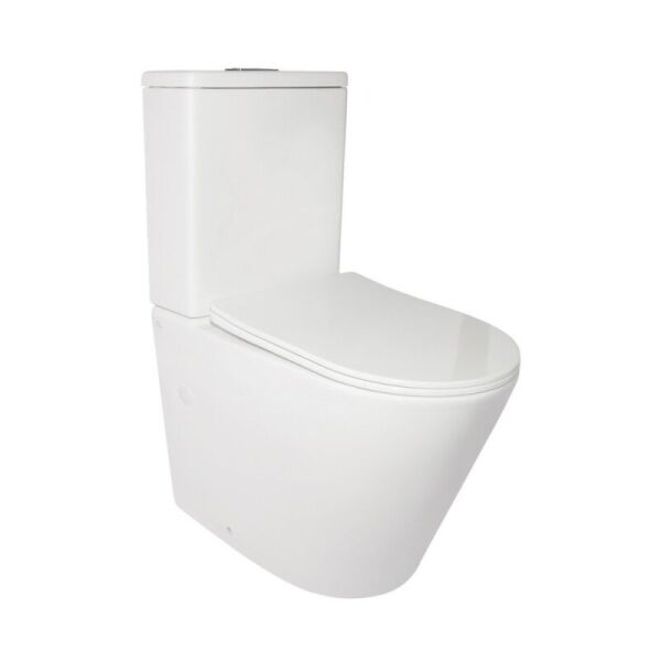 

Унитаз-компакт Qtap Stork безободковый с сидением Soft Close QT15222179W, Белый