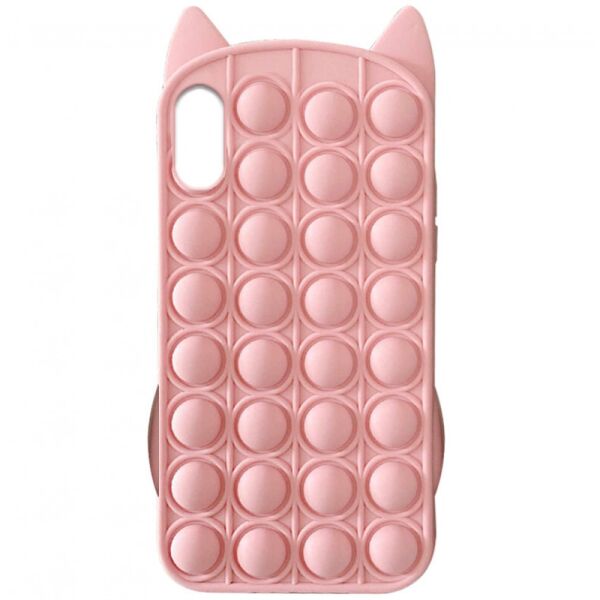 

Фигурный силиконовый 3D чехол-антистресс Pop it Bubble Cat для Apple iPhone X / XS (5.8") (Розовый) (1160248)