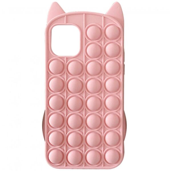 

Фигурный силиконовый 3D чехол-антистресс Pop it Bubble Cat для Apple iPhone 12 Pro Max (6.7") (Розовый) (1160242)