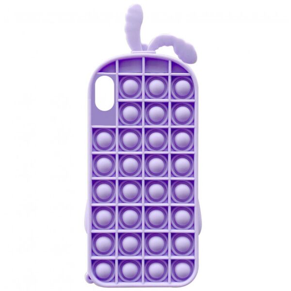 

Фигурный силиконовый 3D чехол-антистресс Pop it Зайка для Apple iPhone XR (6.1") (Лиловый) (1160311)