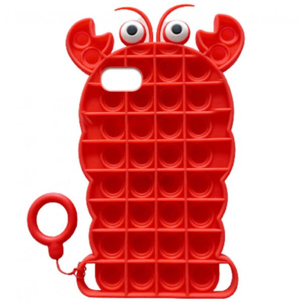 

Фигурный силиконовый 3D чехол-антистресс Pop it Лобстер для iPhone 8 (4.7") (Красный) (100078747)