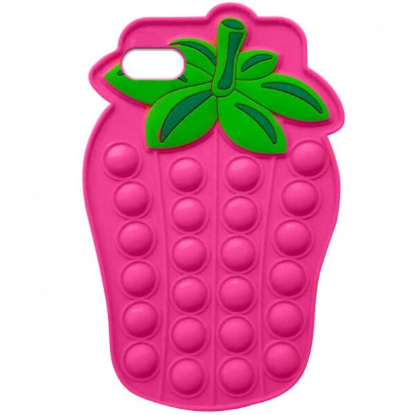 

Фигурный силиконовый 3D чехол-антистресс Pop it Bubble Клубника для iPhone SE (2020) (Розовый) (100078758)