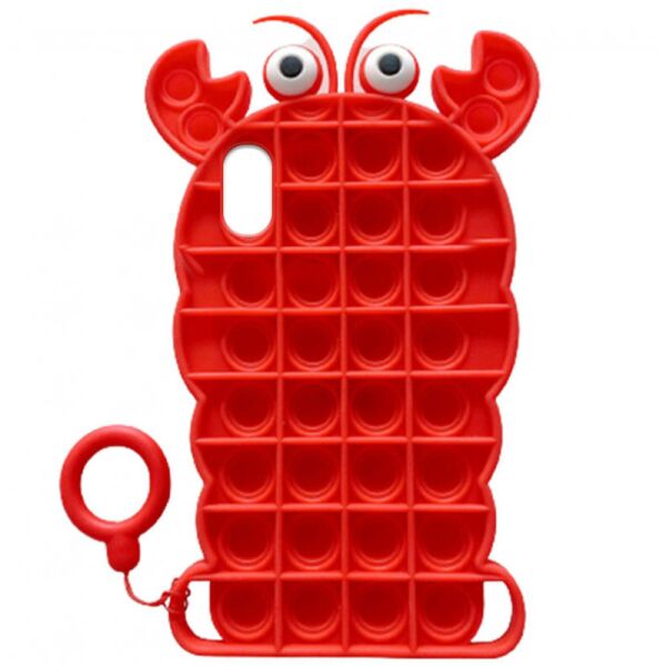 

Фигурный силиконовый 3D чехол-антистресс Pop it Лобстер для iPhone XS (5.8") (Красный) (100078751)