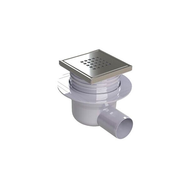 

Трап решетка н / ж СUBO 106х106мм гориз.слив d50 PREVEX