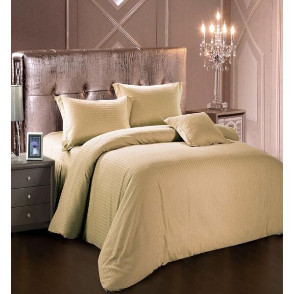 

Комплект постельного белья Love You Страйп-сатин "Светло-бежевый" Евро