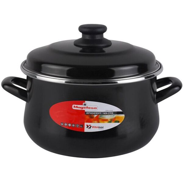 

Кастрюля Vitrinor Black 6.3л с антипригарным покрытием и эмалированной крышкой