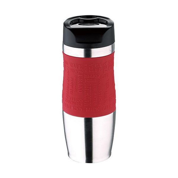 

Термокружка Bergner Vacuum Travel Red 400мл с силиконовой накладкой