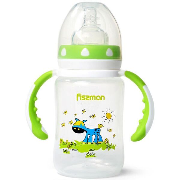 

Бутылочка детская для кормления Fissman Babies "Ослик на лужайке" 240мл с ручками