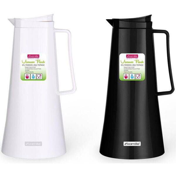 

Термос Kamille Glass Jug 1000мл зеркальная колба, black&white