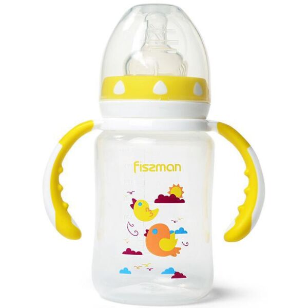 

Бутылочка детская для кормления Fissman Babies "Птички в облаках" 240мл с ручками