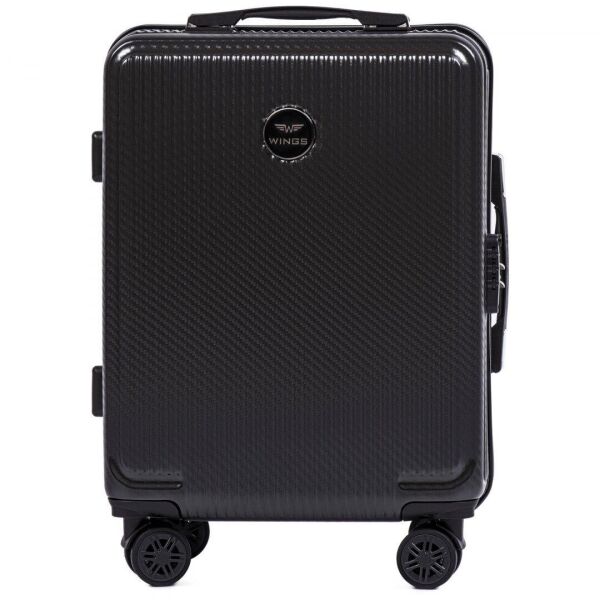 Малый чемодан под ручную кладь из поликарбоната на 4 сдвоенных колесах Wings PC565 S, 35 л Темно-серый (Grey)