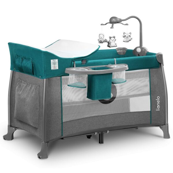 Кроватка-манеж Lionelo THOMI GREEN TURQUOISE