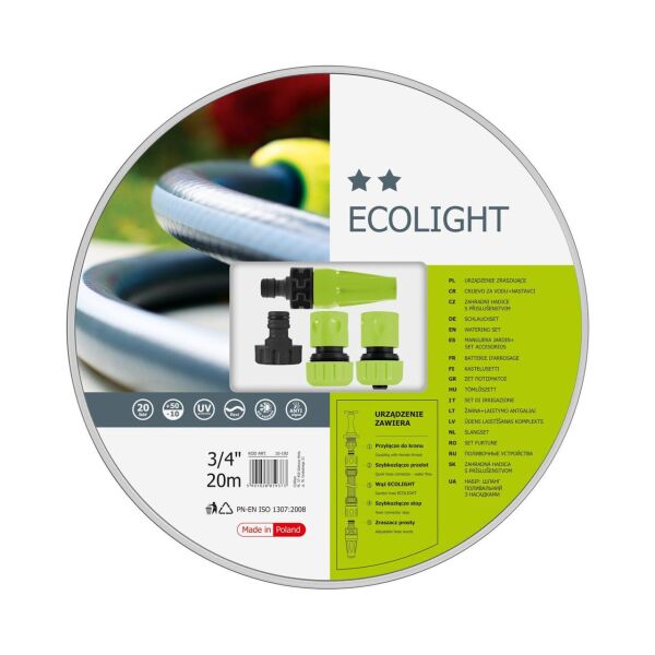 

Поливальний набір ECOLIGHT 3/4"20м + набір фітингів IDEAL