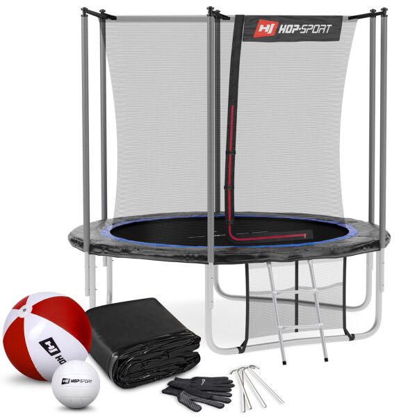 

Батут Hop-Sport 8ft (244cm) черно-синий с внутренней сеткой