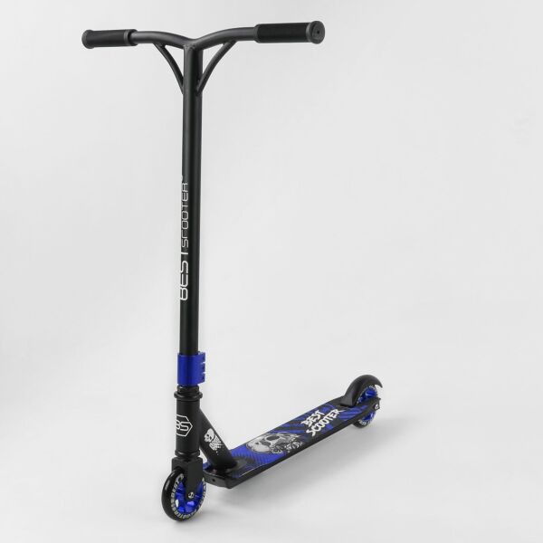 

Самокат трюковый Best Scooter двухколесный колеса 100 мм алюминиевый диск Черно-синий (404883161)