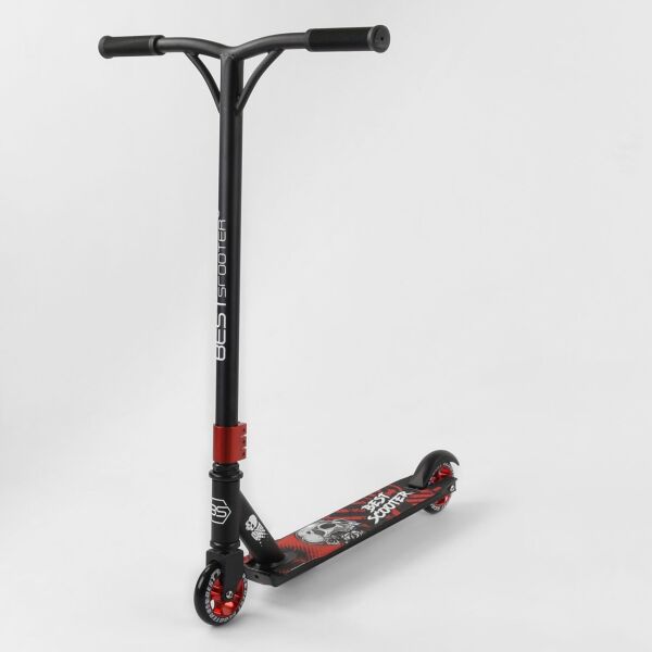 

Самокат трюковый Best Scooter двухколесный колеса 100 мм алюминиевый диск Красно-черный (504883161)