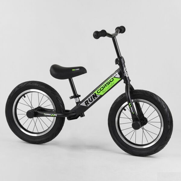 

Беговел CORSO стальная рама алюминиевые диски надувные колеса 14' Black-Green (222917)
