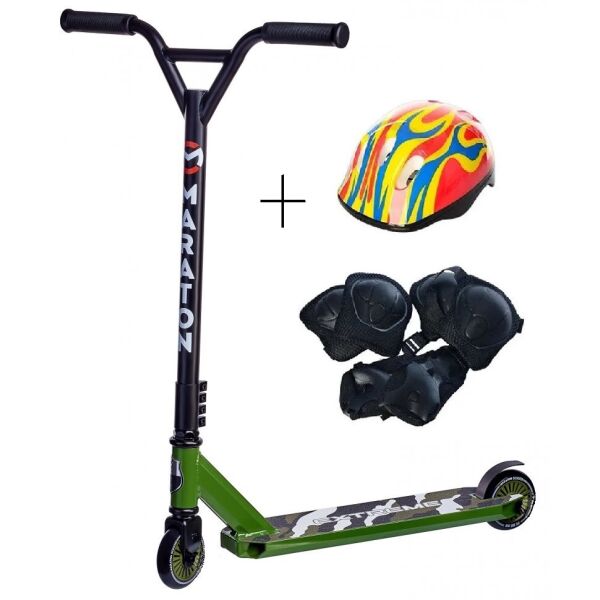 

Самокат трюковый MARATON EXTREME 100 мм с защитой Black-Green (2225641)