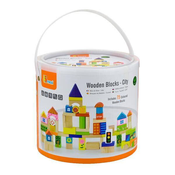 

Кубики Viga Toys Город, 75 шт., 3 см (50287)