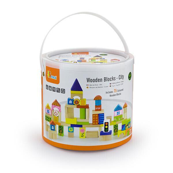

Набор строительных блоков Viga Toys "Город", 75 шт., 3 см (50287)