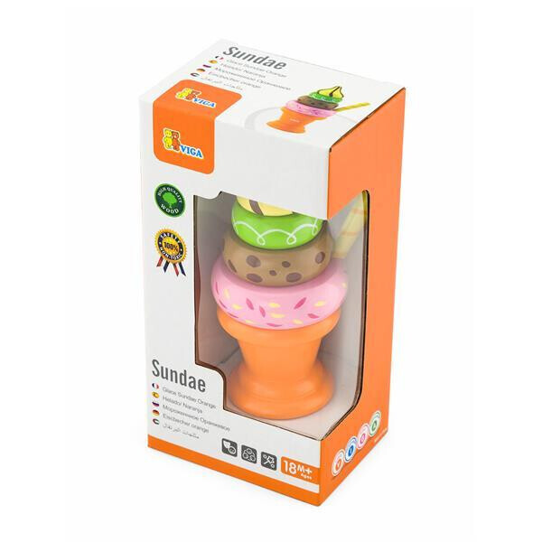 

Игровой набор Viga Toys Пирамидка-мороженое, оранжевый (51322)
