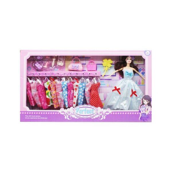 

Кукла с гардеробом "Perfect", в голубом 2058-1/2/3/4