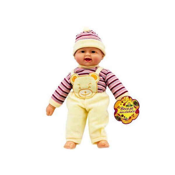 

Пупс хохотун в полосатой кофте (в жёлтом), 40 см X1608-1