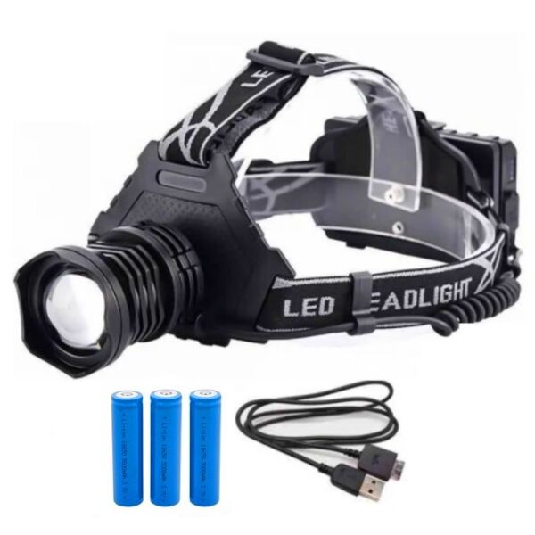 

Налобный фонарь X-Balog BL-T70-P70, светодиодный, аккумуляторный, 5 режимов, zoom