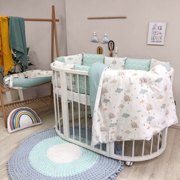 

Постельное в овальную детскую кроватку Baby Design Stars City 120*60 (6 пр)