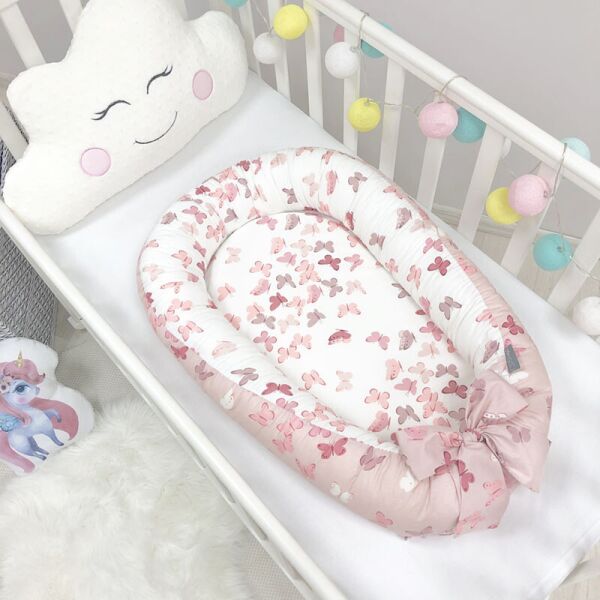 

Кокон гнездышко для новорожденных Baby Design Premium Бабочки 90*65 см