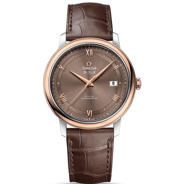 

Часы наручные мужские OMEGA PRESTIGE CO‑AXIAL 424.23.40.20.13.001, сталь - розовое золото, кожаный ремешок