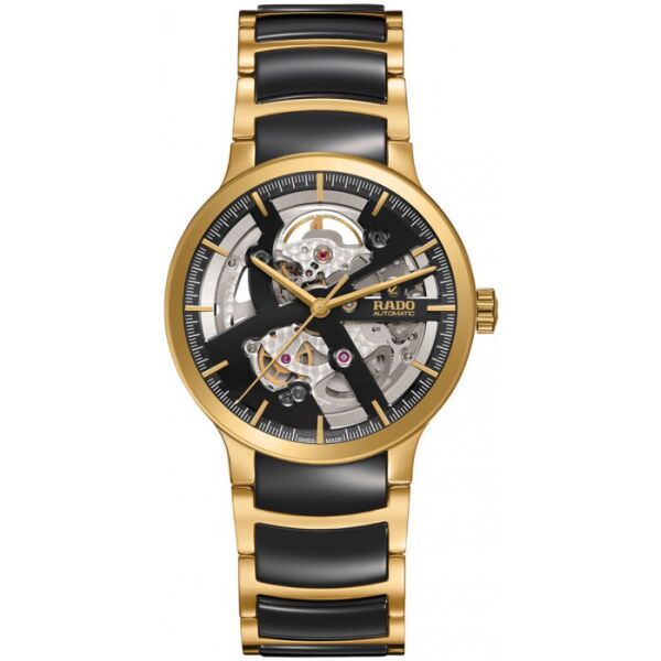 

Часы наручные мужские RADO CENTRIX AUTOMATIC OPEN HEART 01.734.0180.3.016/R30180162, скелетон, сталь/керамика