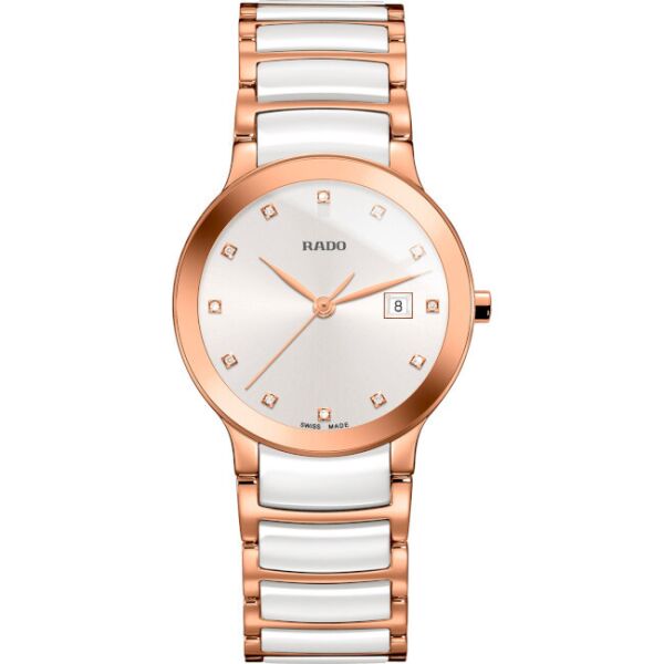 

Часы наручные женские RADO CENTRIX DIAMONDS 01.111.0512.3.074/R30512742, сталь - керамика, бриллиантовые метки