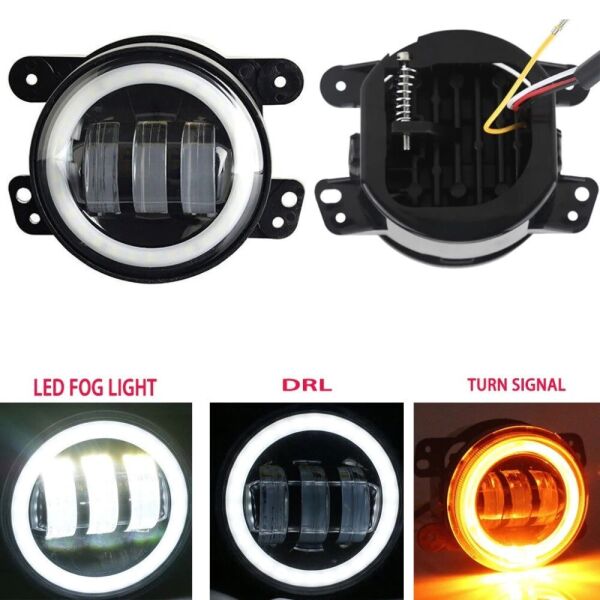 

Светодиодные противотуманные Led фары 15W линза с ДХО и поворотом D=87мм круглые ближний