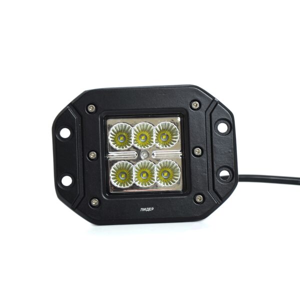 

Дополнительные светодиодные фары LED Лидер 18W 15-18W 3039 квадратные врезная ближний