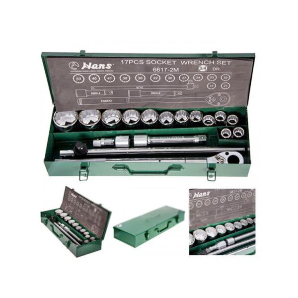

Набор головок 3/4" 19-50мм 12гран. 17 предм. HANS 6617-2M 12PT